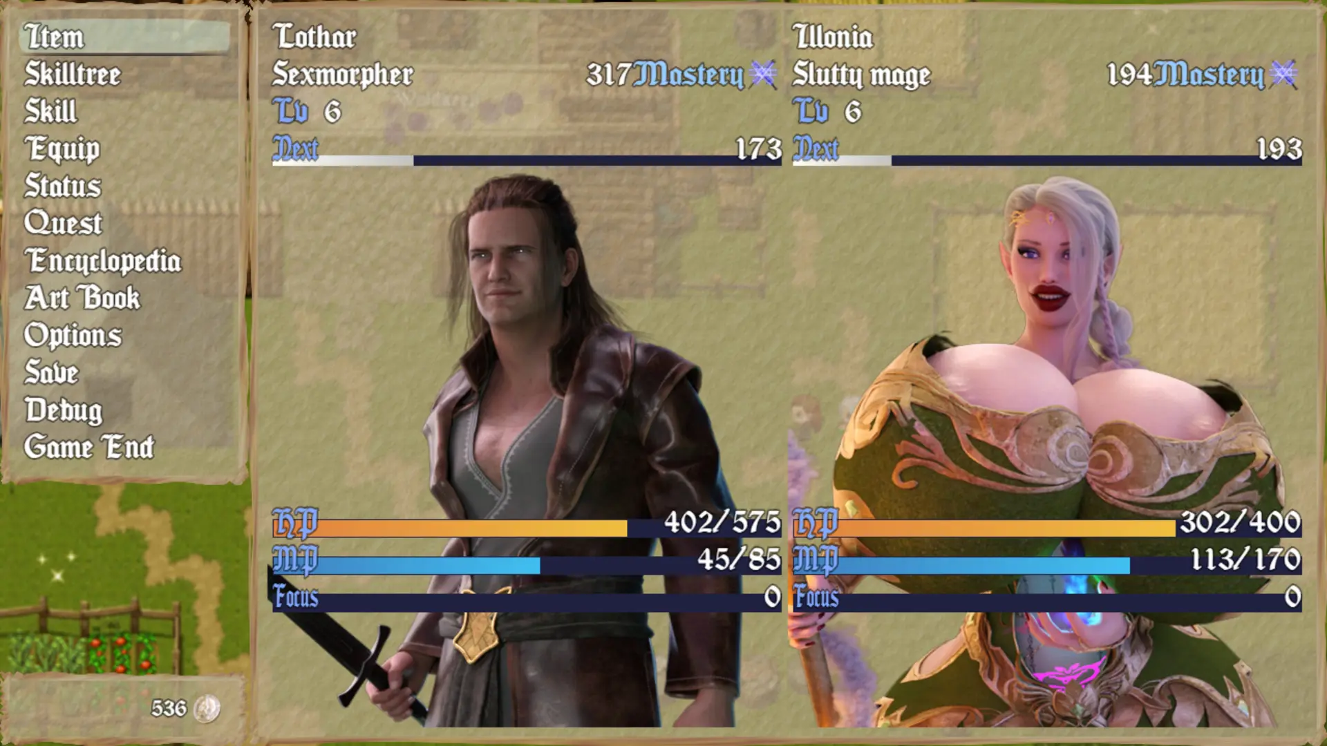 Ballad of Outstanding Bimbo Sorcery gameplay screenshot 14 (RPGM adult game) by Screwthename Suscribestar – free download