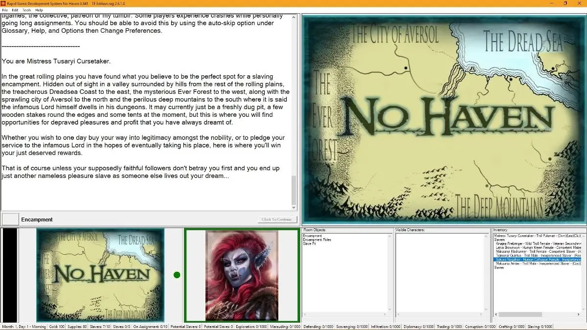No Haven gameplay screenshot 2 (HTML adult game) by Bedlam Games – free download