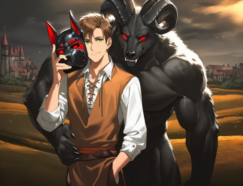 The Black Mask of Cernunnos cover Demo v3 – RPGM adult game by bluedragondreaming free download