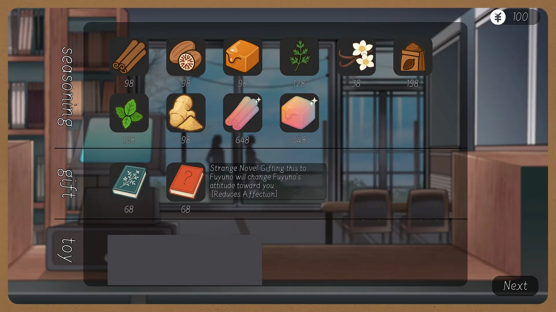 Serendipity Bookshop gameplay screenshot 1 (Unity adult game) by Cat Language/NekoGotoStudio – free download