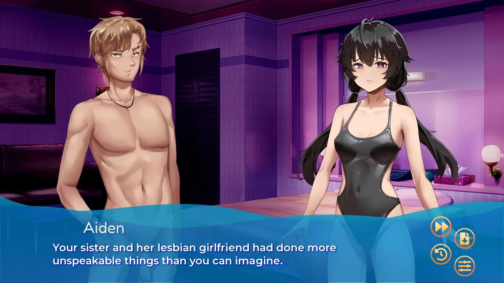 Swimmer Admiration 2 gameplay screenshot 3 (Ren'Py adult game) by PUSH! Soft – free download
