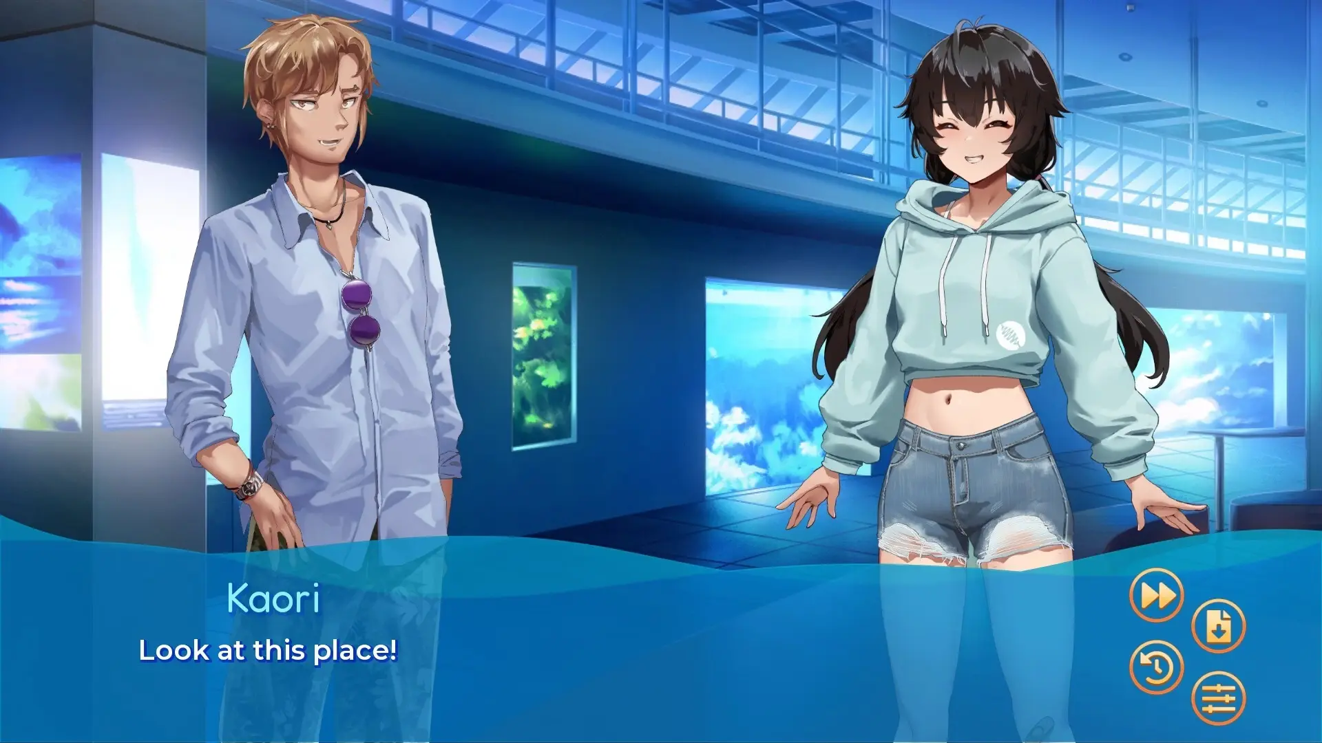 Swimmer Admiration 2 gameplay screenshot 4 (Ren'Py adult game) by PUSH! Soft – free download