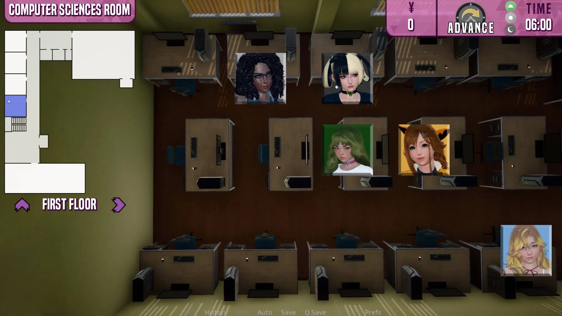 Braveheart Academy 2 gameplay screenshot 2 (Ren'Py adult game) by Chrys – free download