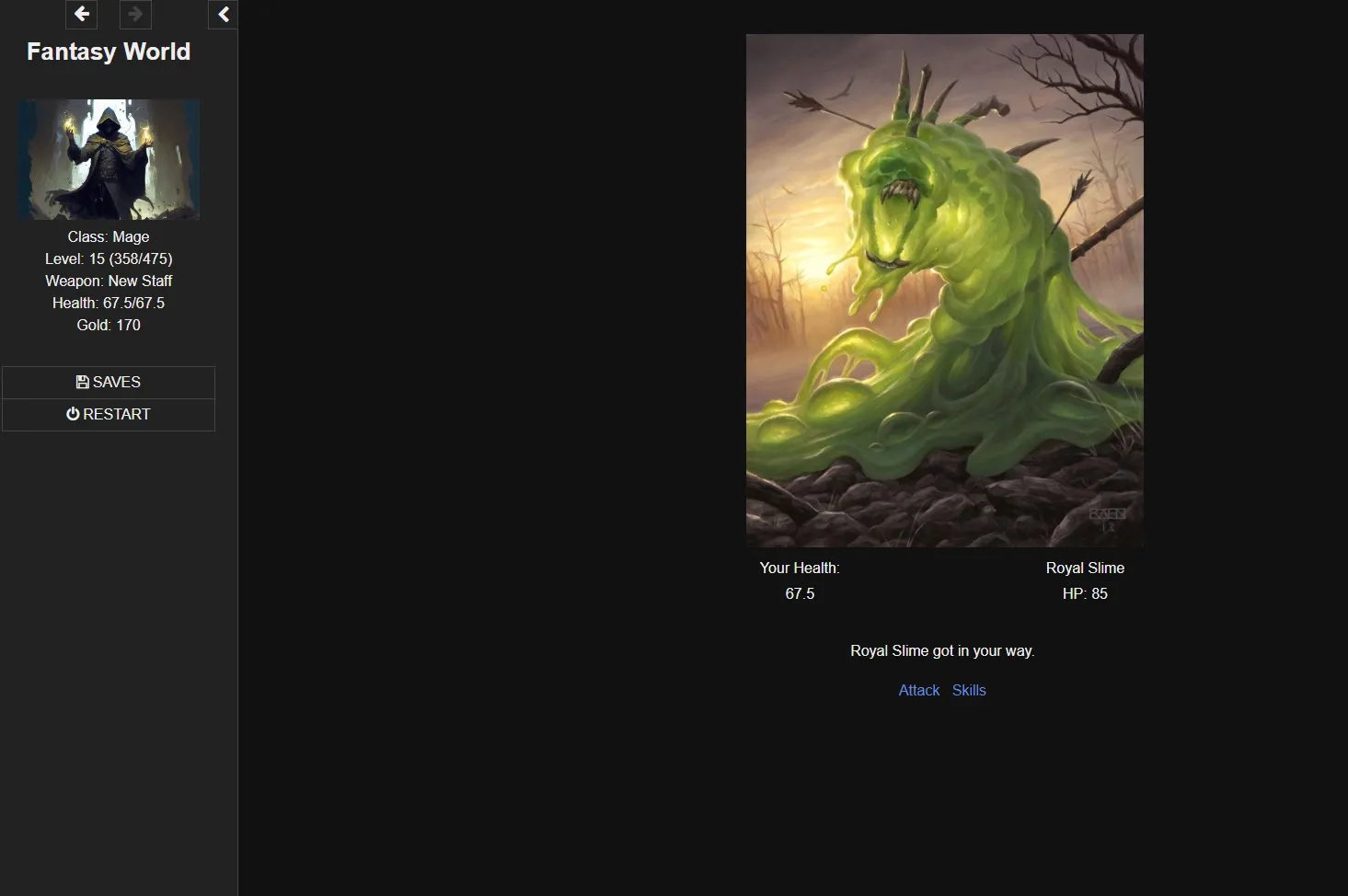 Fantasy World gameplay screenshot 2 (HTML adult game) by Big Zombie – free download