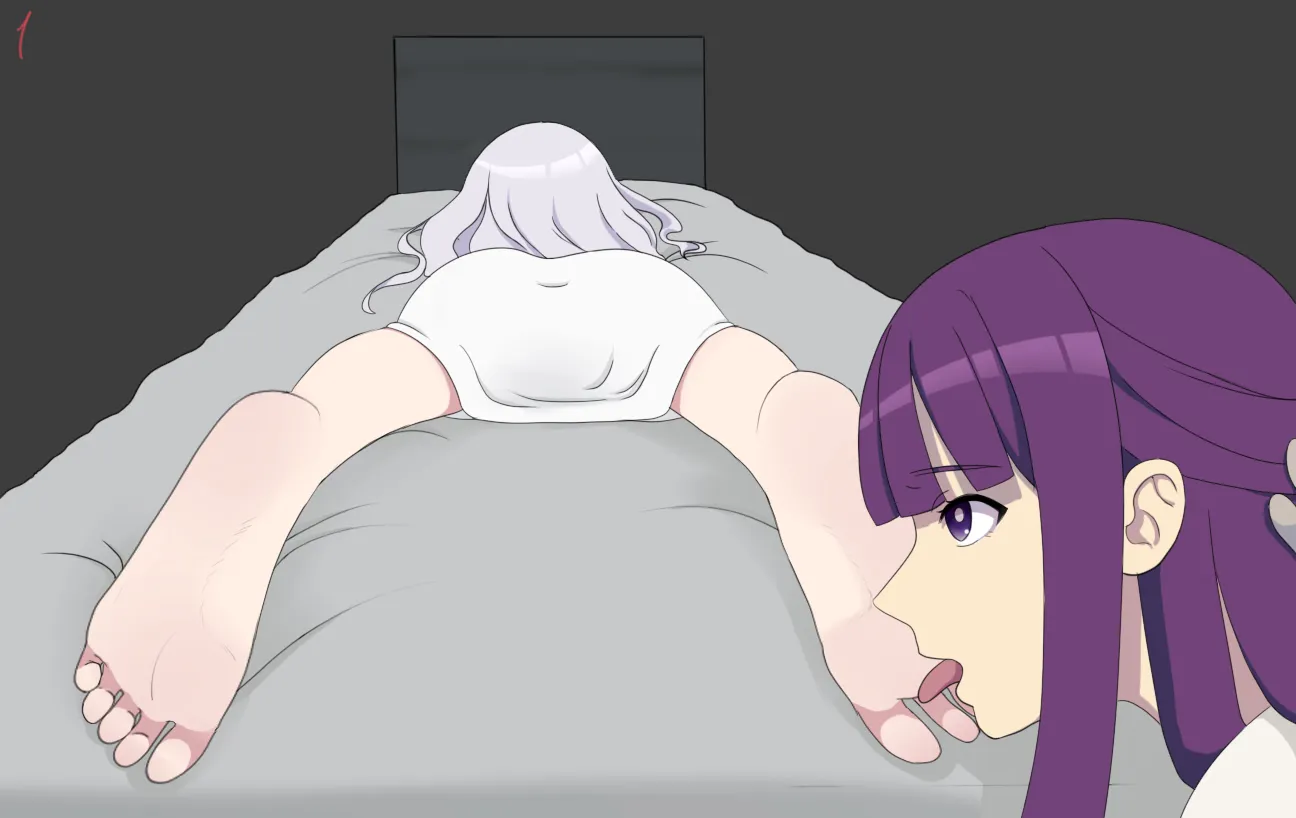 Frieren and Fern in the Lewd Dungeon gameplay screenshot 1 (RPGM adult game) by Kazumatsu – free download