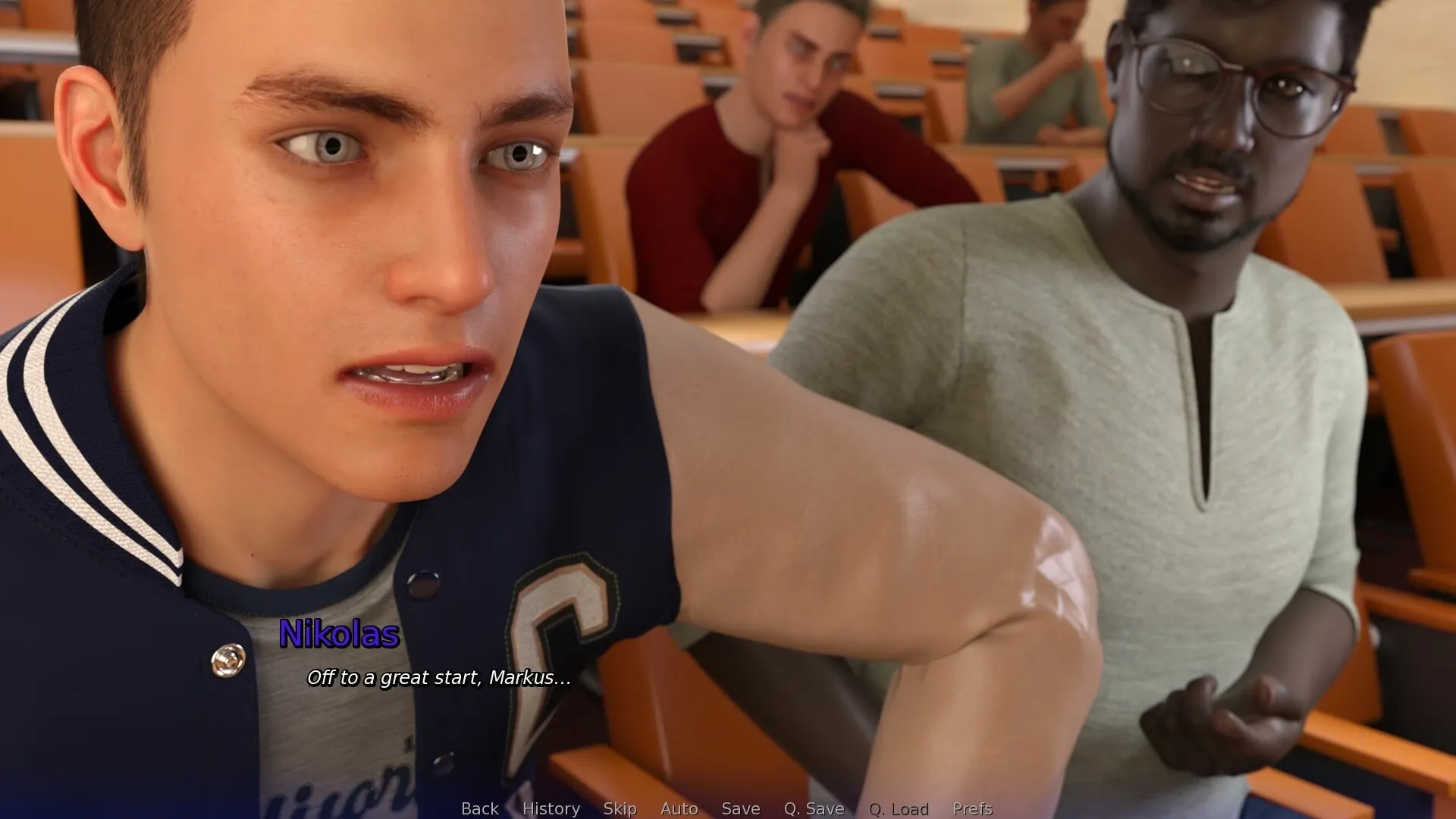 Back to the College gameplay screenshot 4 (Ren'Py adult game) by Gentle Wolf Games – free download