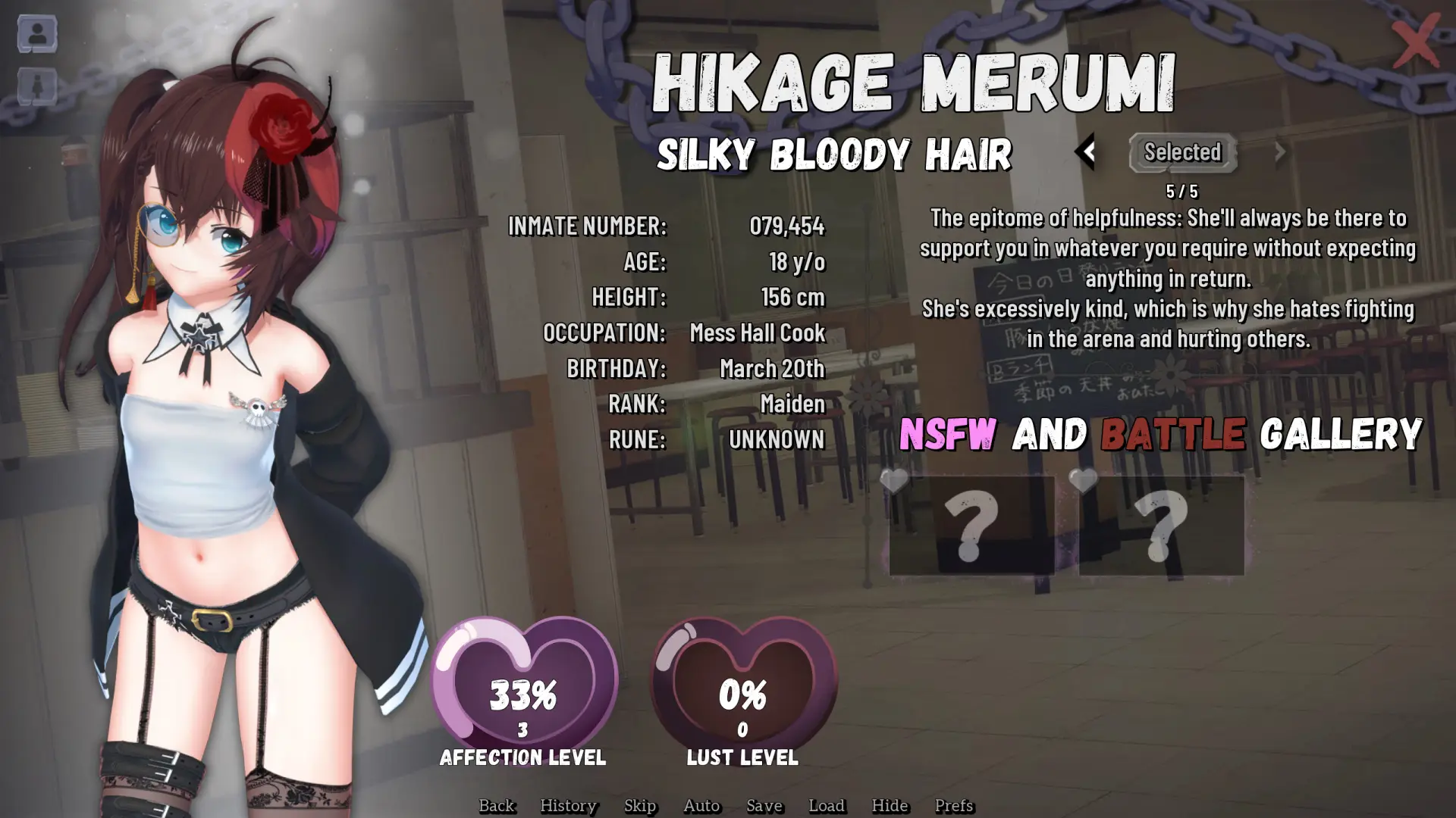 Crimson Prison gameplay screenshot 12 (Ren'Py adult game) by Dajimess – free download