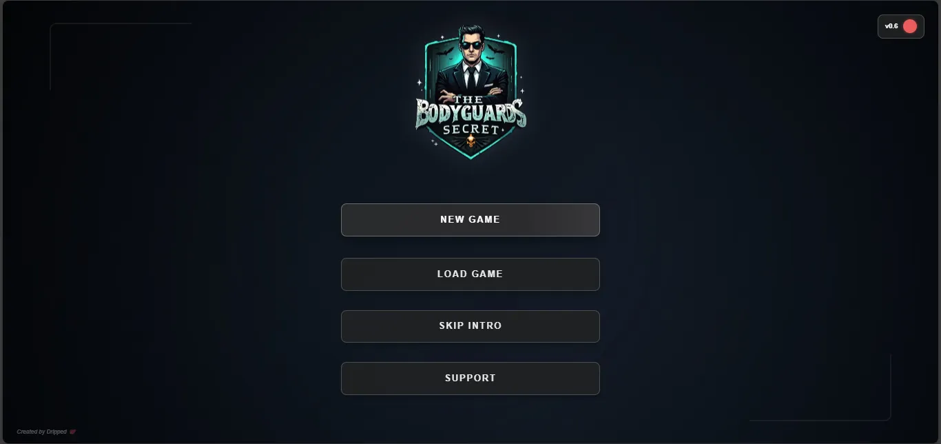 The Bodyguard’s Secret gameplay screenshot 1 (HTML adult game) by Dripped – free download