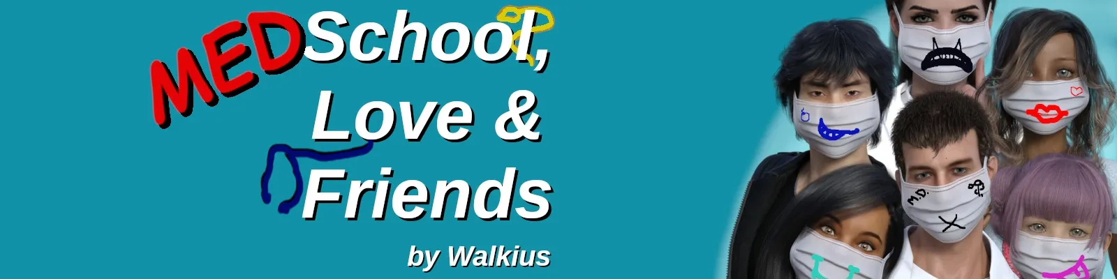 Medschool, Love and Friends cover 0.4 – Ren'Py adult game by Walkius free download