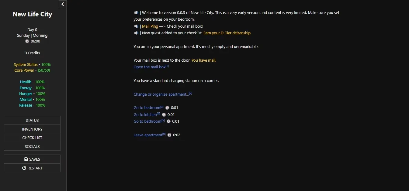 New Life City gameplay screenshot 2 (HTML adult game) by Meimeei – free download