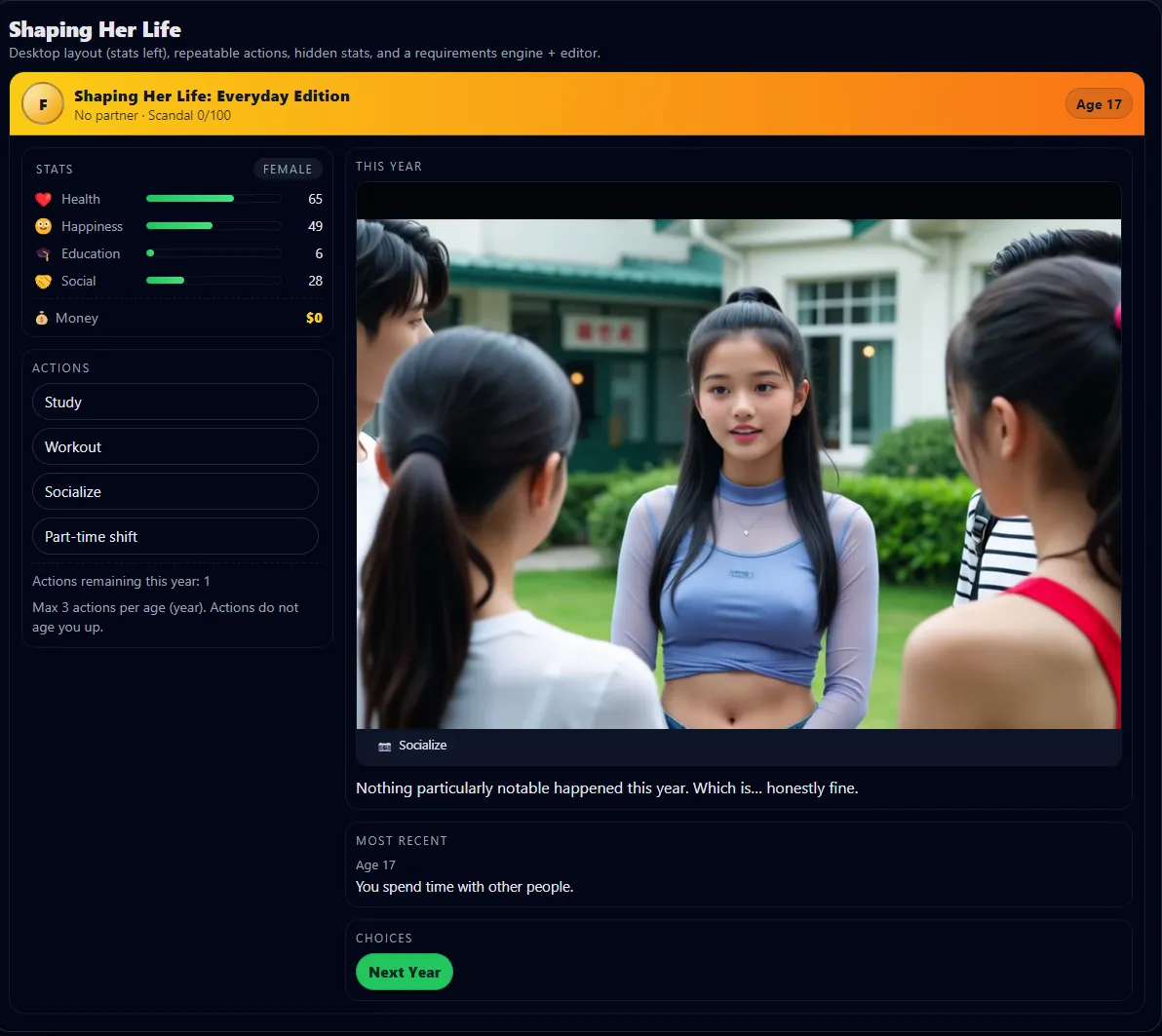 Shaping Her Life gameplay screenshot 2 (Others adult game) by Linc – free download