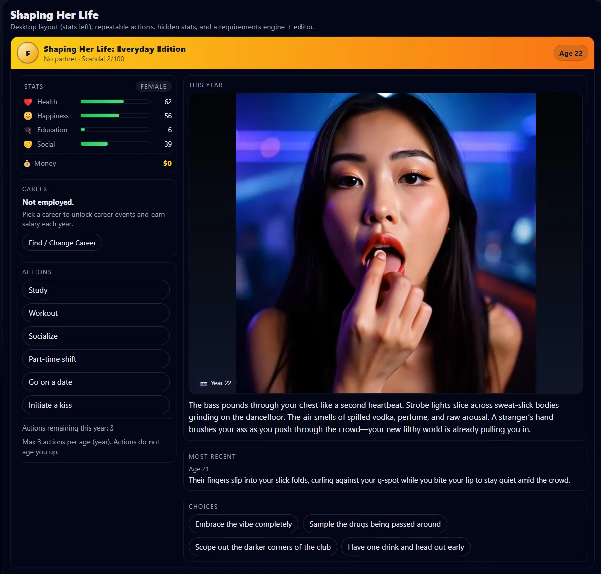 Shaping Her Life gameplay screenshot 5 (Others adult game) by Linc – free download