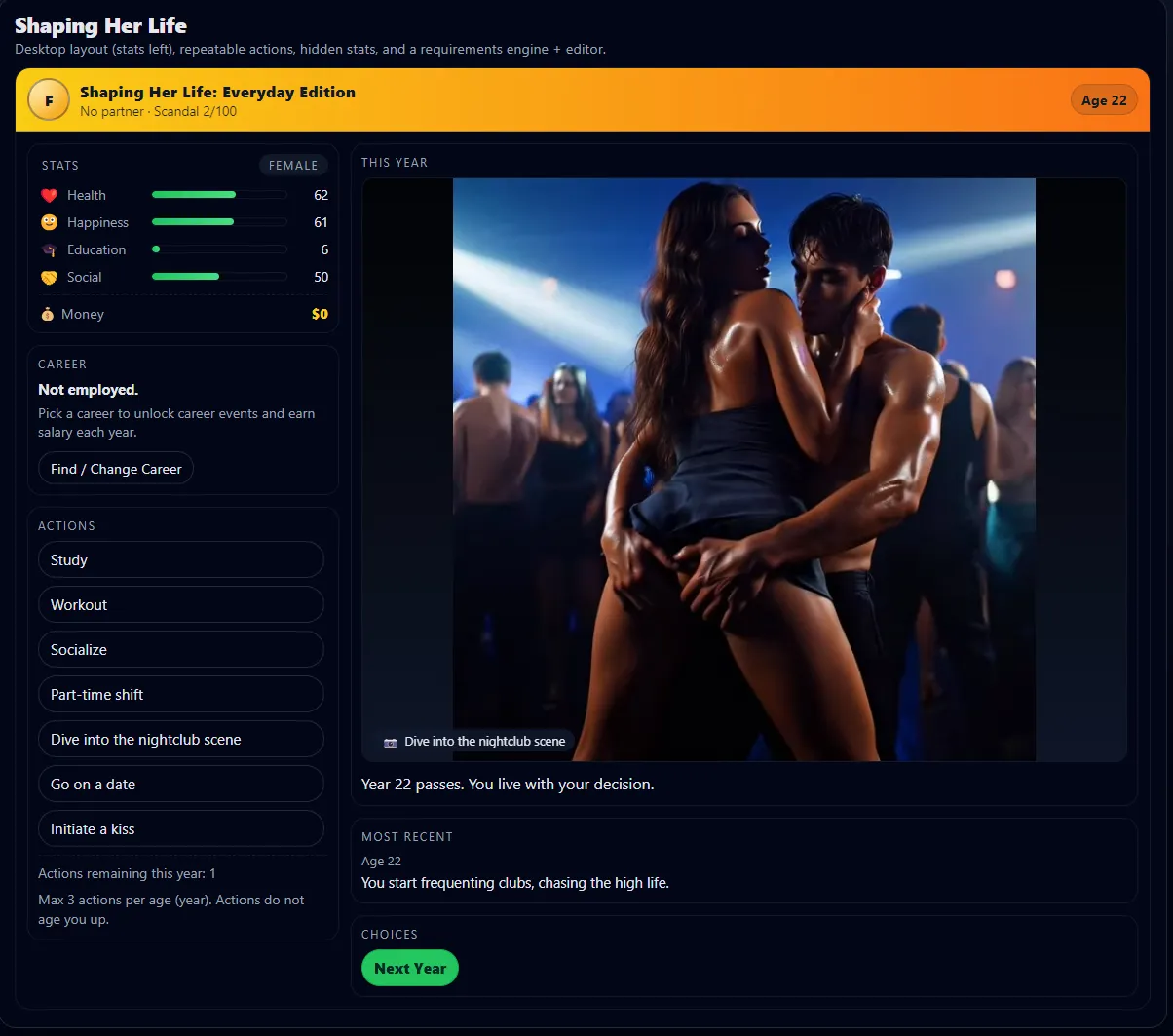 Shaping Her Life gameplay screenshot 4 (Others adult game) by Linc – free download