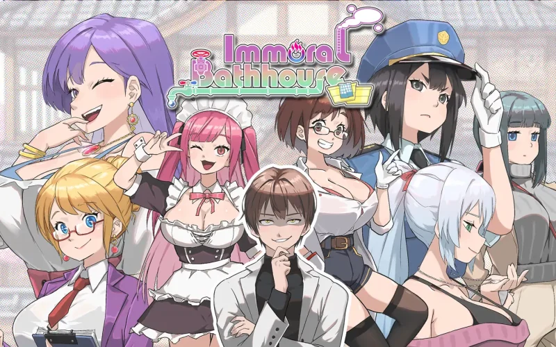 Immoral-Bathhouse cover 0.0.41 – Unity adult game by Butter Cat Studio free download