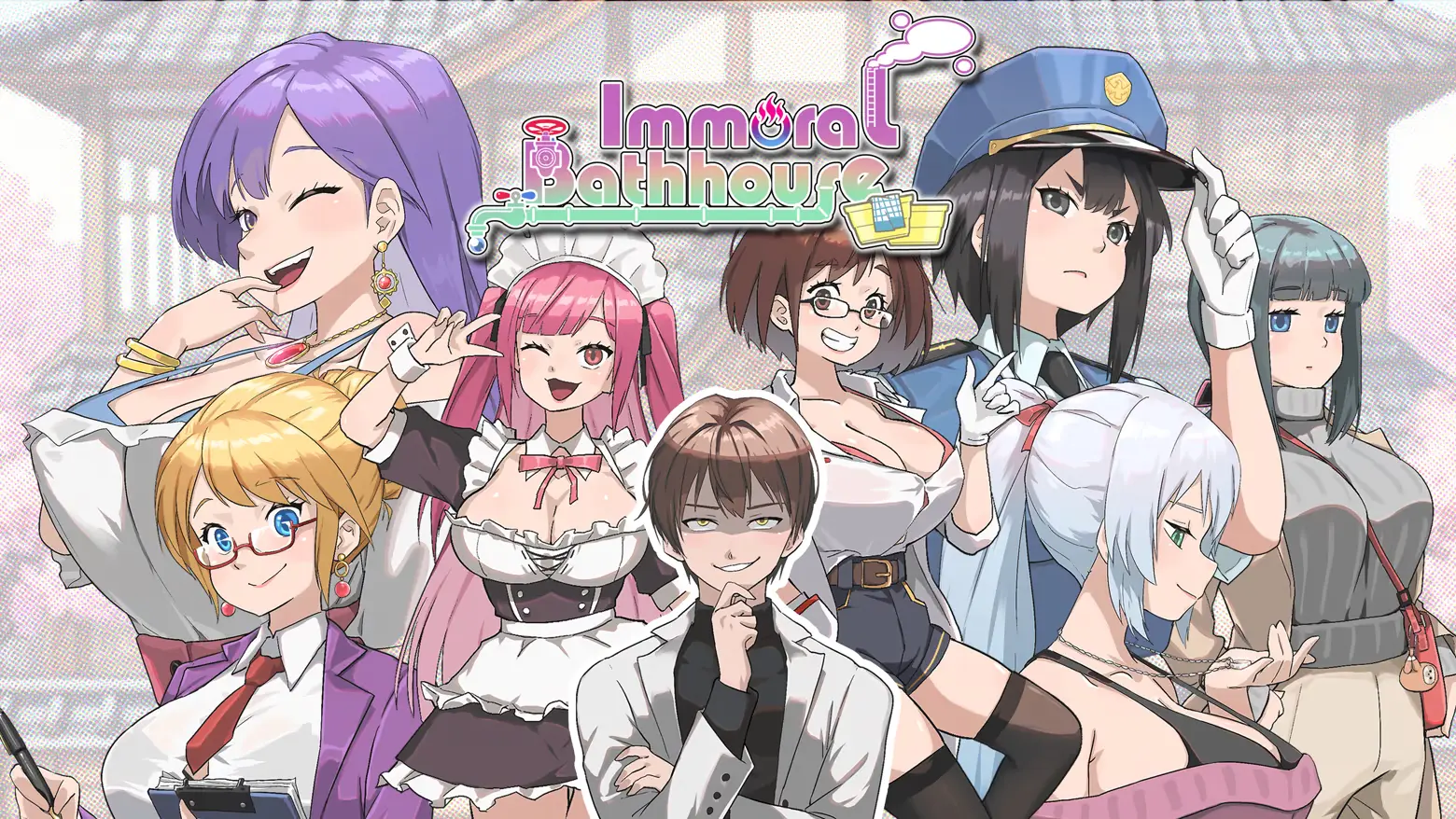 Immoral-Bathhouse cover 0.0.41 – Unity adult game by Butter Cat Studio free download