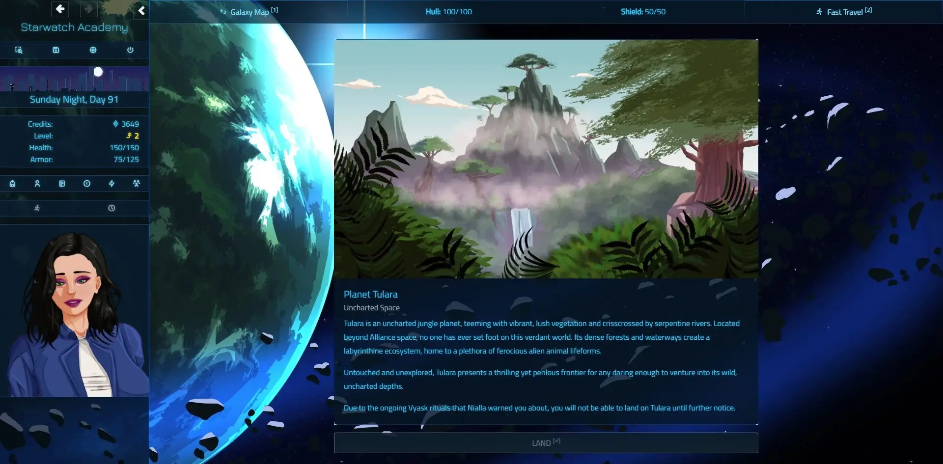 Starwatch Academy gameplay screenshot 7 (HTML adult game) by Jaded Dreams – free download