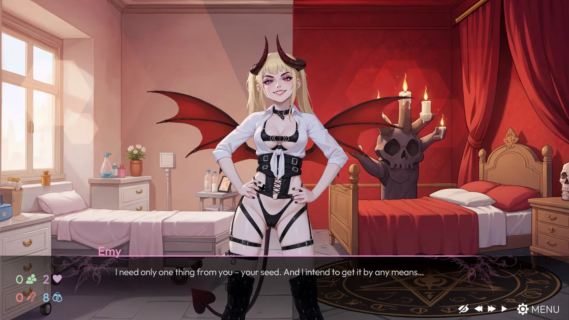 EmyLiveShow Origins: Emy the Vampire Queen gameplay screenshot 13 (Unity adult game) by Team Emily – free download