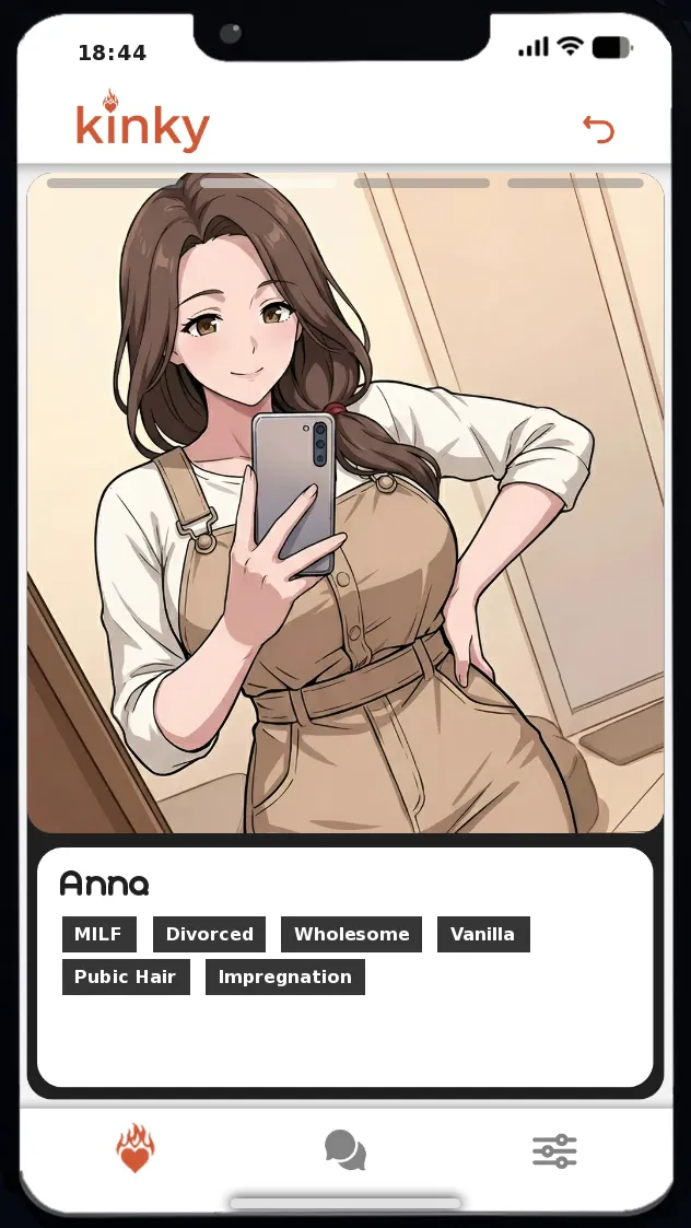 Kinky Phone – Swipe to Seduce gameplay screenshot 7 (Ren'Py adult game) by Sugar & Sin Games – free download