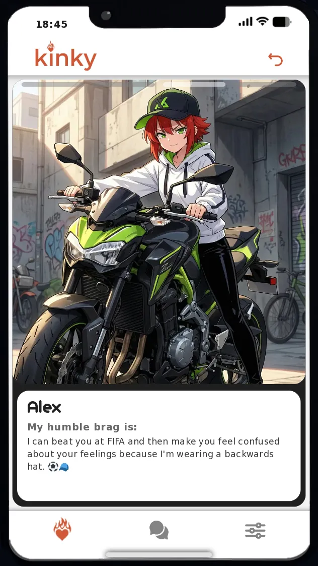 Kinky Phone – Swipe to Seduce gameplay screenshot 6 (Ren'Py adult game) by Sugar & Sin Games – free download
