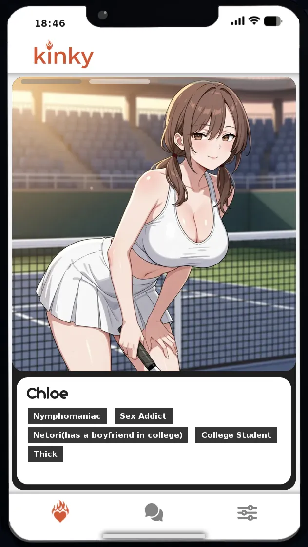 Kinky Phone – Swipe to Seduce gameplay screenshot 10 (Ren'Py adult game) by Sugar & Sin Games – free download