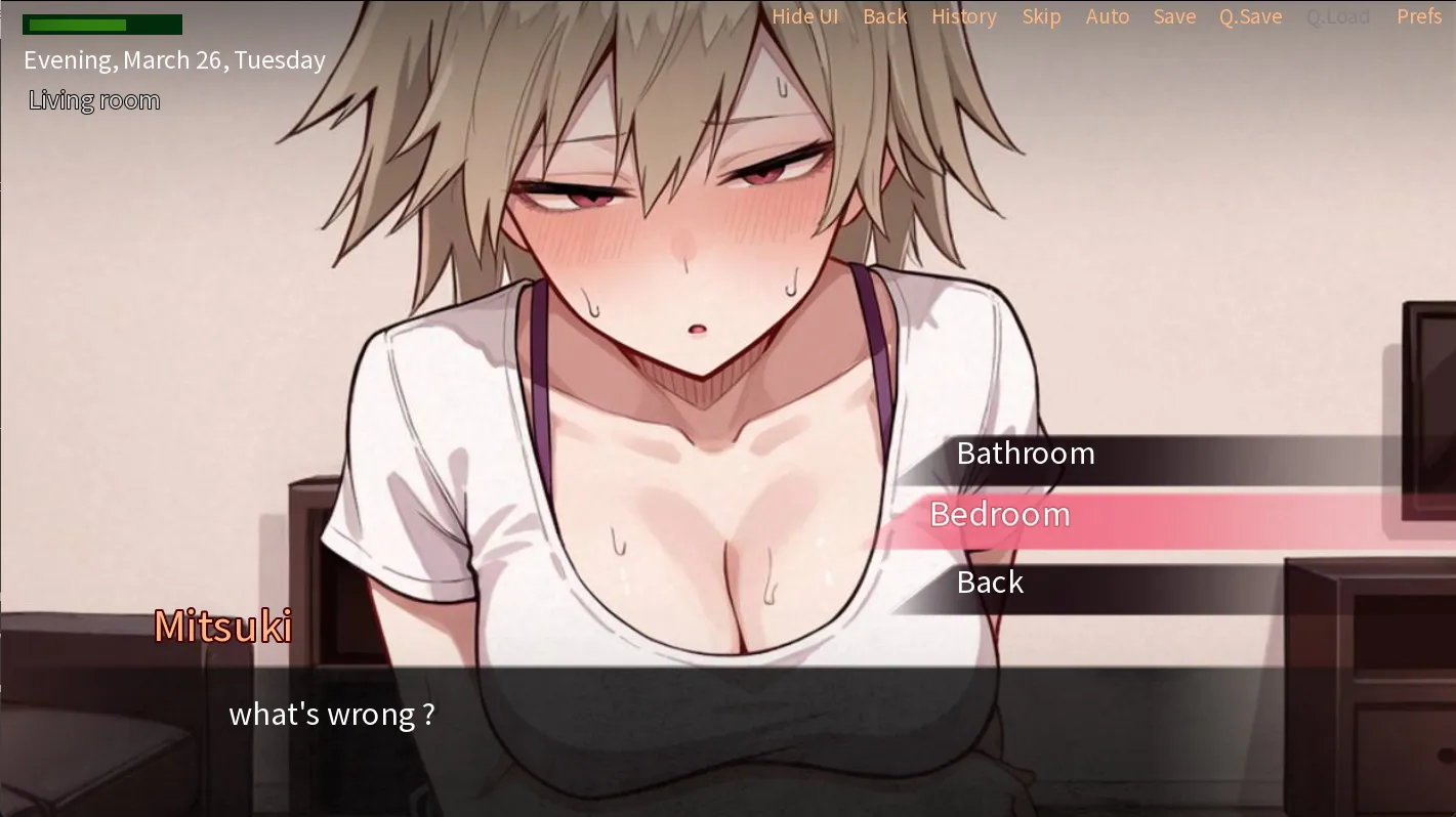 A Night With Mitsuki Bakugou EXTRA gameplay screenshot 2 (Ren'Py adult game) by DoujinSoft – free download