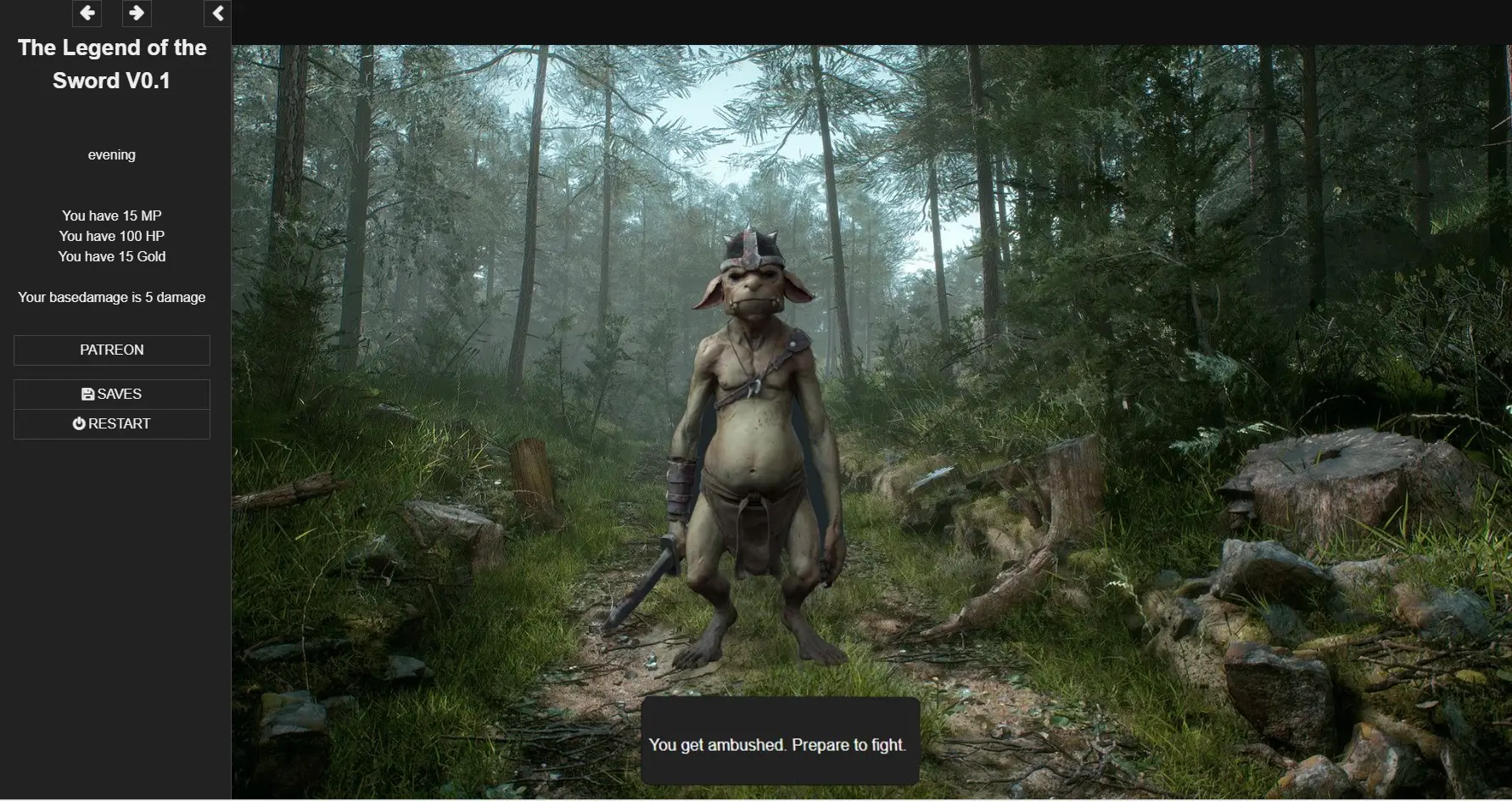 The Legend of the Sword gameplay screenshot 4 (HTML adult game) by Alexgamesandso – free download