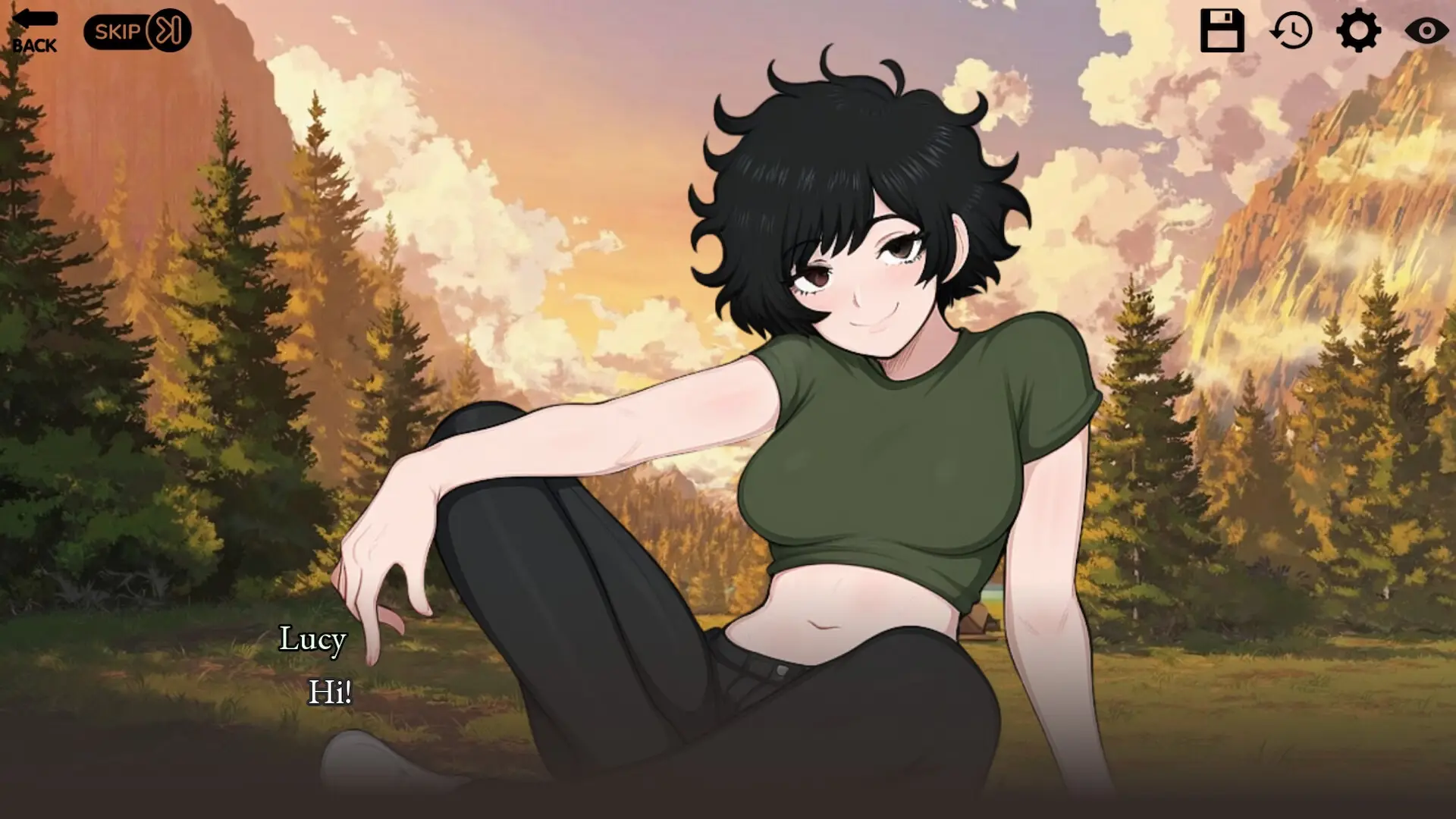 Wilderness with Tomboy gameplay screenshot 1 (Ren'Py adult game) by Rodrigo Piedras – free download
