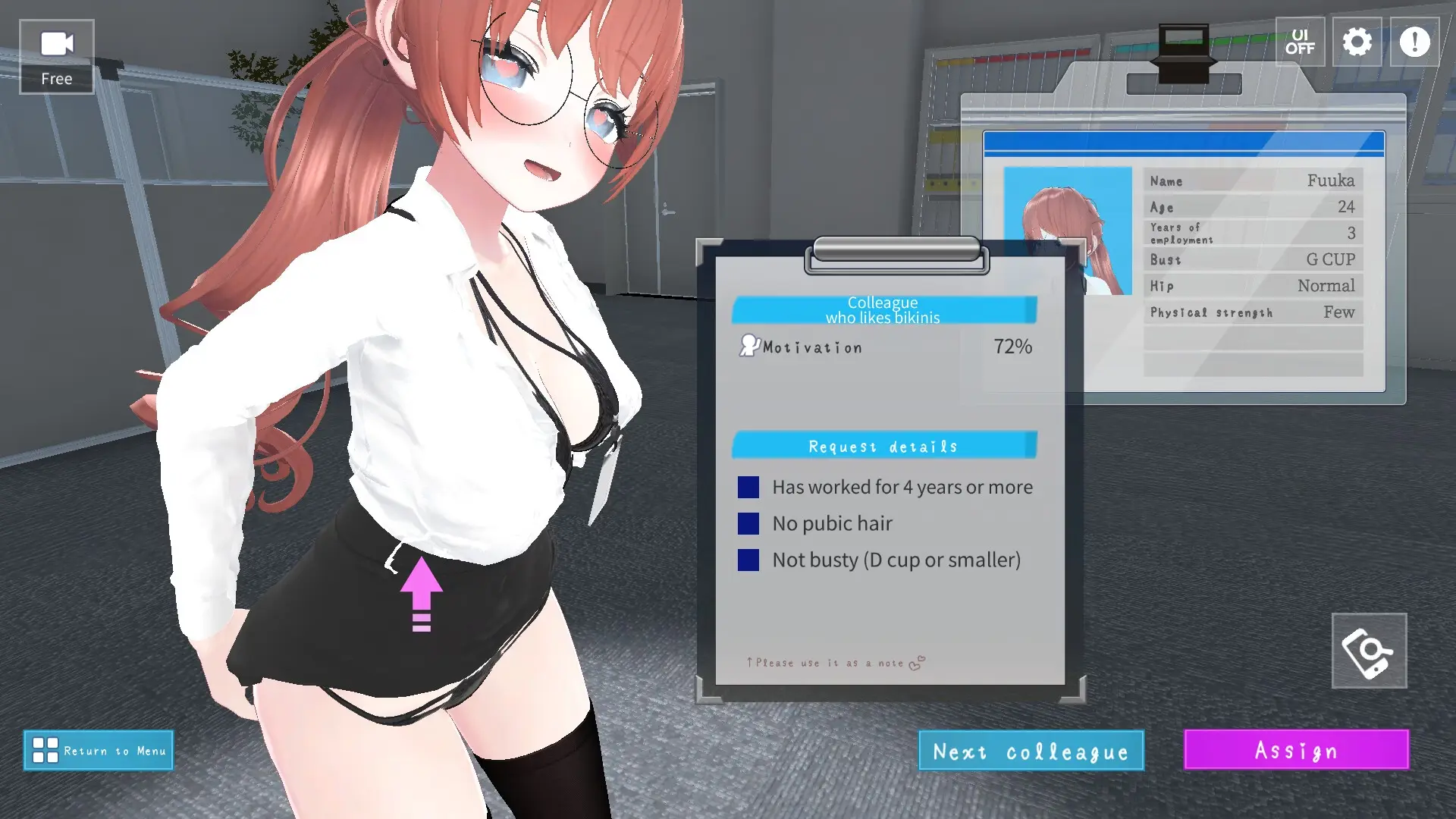 Let’s Start Managing the Sexual Relief Department! gameplay screenshot 2 (Unity adult game) by MukudoriGames /むくどりGames – free download
