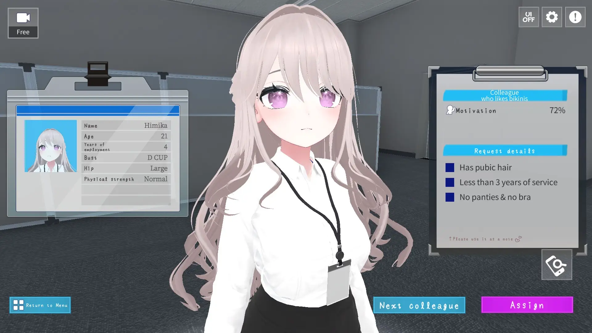 Let’s Start Managing the Sexual Relief Department! gameplay screenshot 6 (Unity adult game) by MukudoriGames /むくどりGames – free download