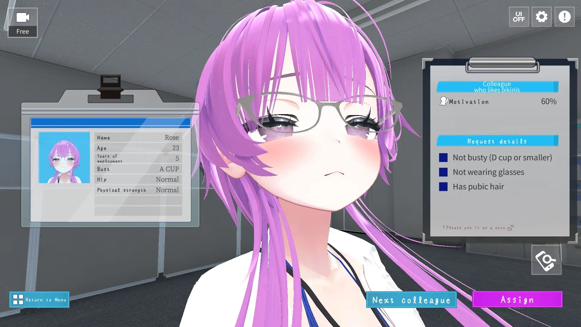 Let’s Start Managing the Sexual Relief Department! gameplay screenshot 12 (Unity adult game) by MukudoriGames /むくどりGames – free download