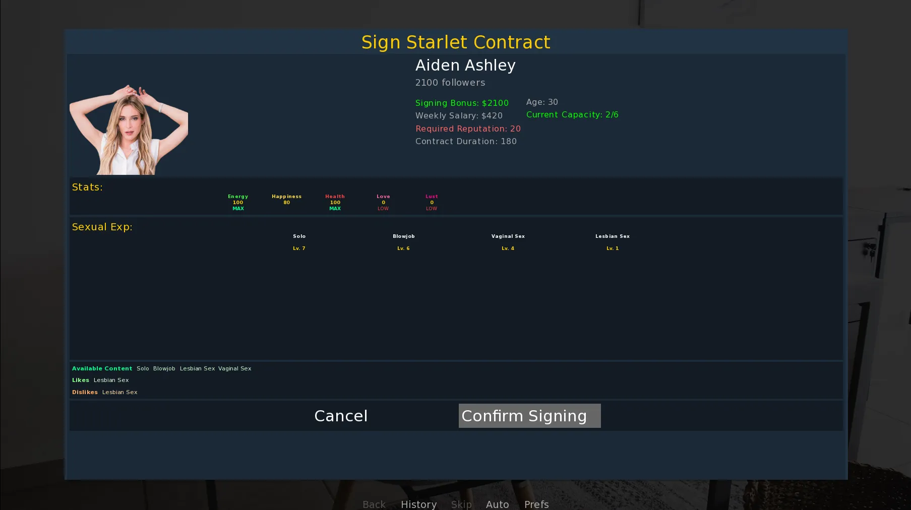 Project Starlet gameplay screenshot 2 (Ren'Py adult game) by SoandSoDev – free download