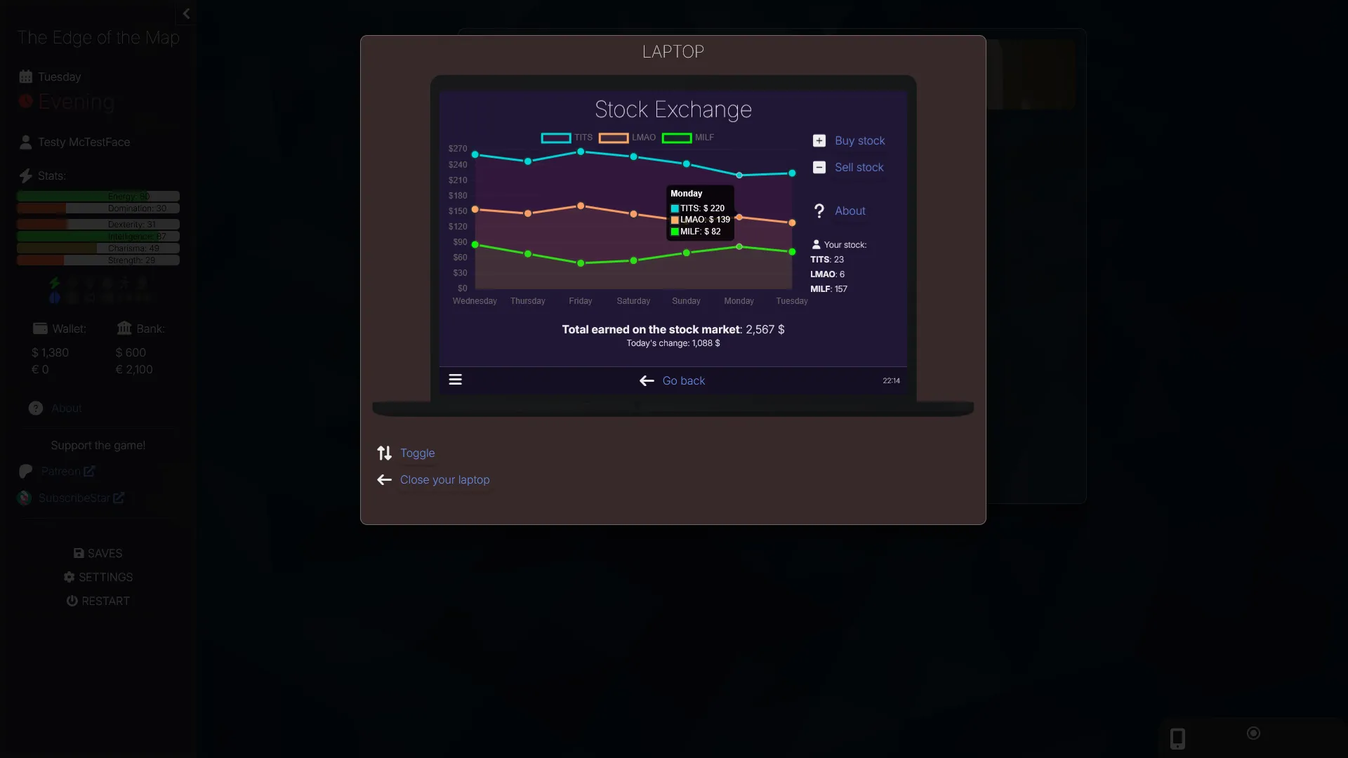 The Edge of the Map gameplay screenshot 1 (HTML adult game) by Testy McTestface – free download