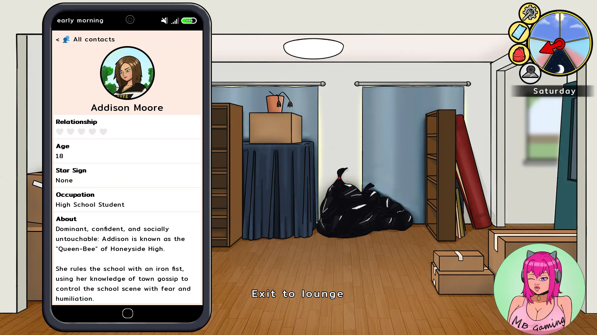 Honeyside Story gameplay screenshot 5 (Ren'Py adult game) by Mad Bel Gaming – free download