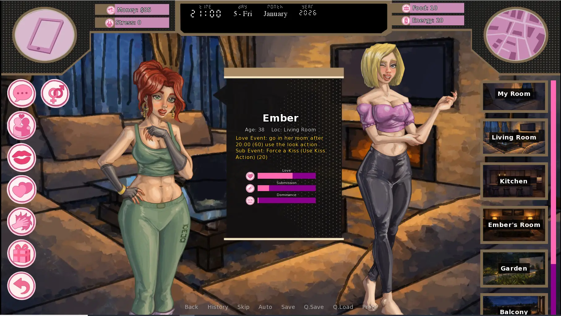 Lust and Desire gameplay screenshot 1 (Ren'Py adult game) by GMStudio22 – free download