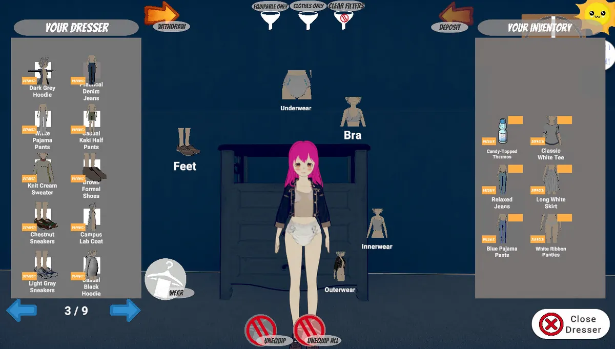 Dreamwalker gameplay screenshot 1 (Unity adult game) by RedSparrow – free download