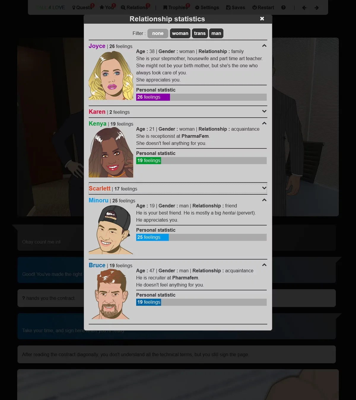 Fall 4 Love gameplay screenshot 6 (HTML adult game) by F4L – free download