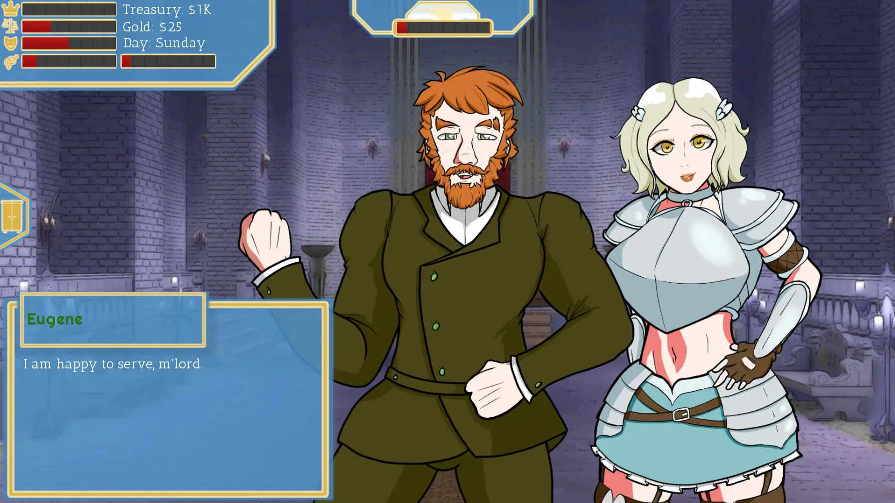 Evalia: The Lust Kingdom gameplay screenshot 1 (Ren'Py adult game) by VelvetGene – free download