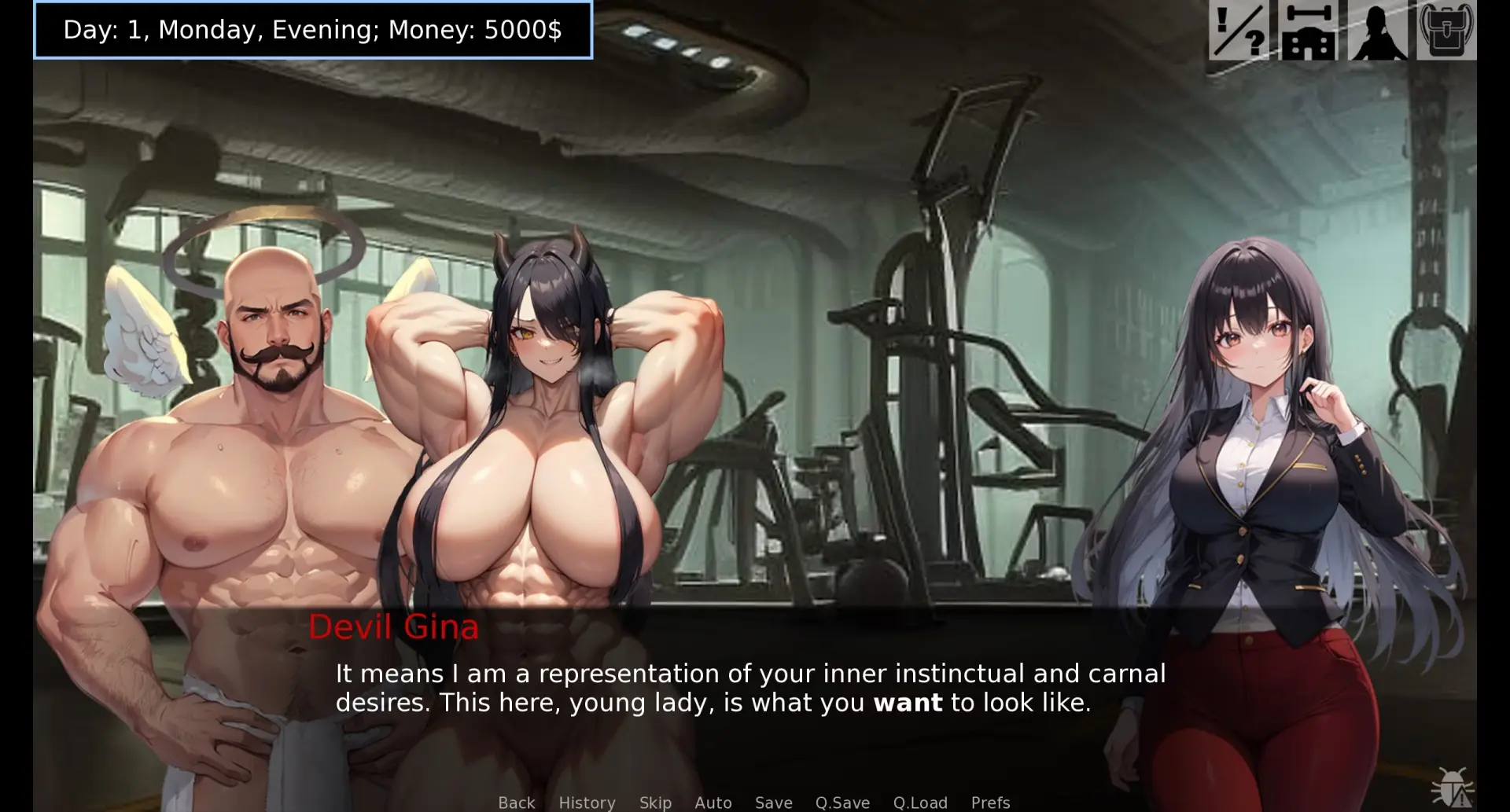 Ginas Gym gameplay screenshot 13 (Ren'Py adult game) by The_Don – free download