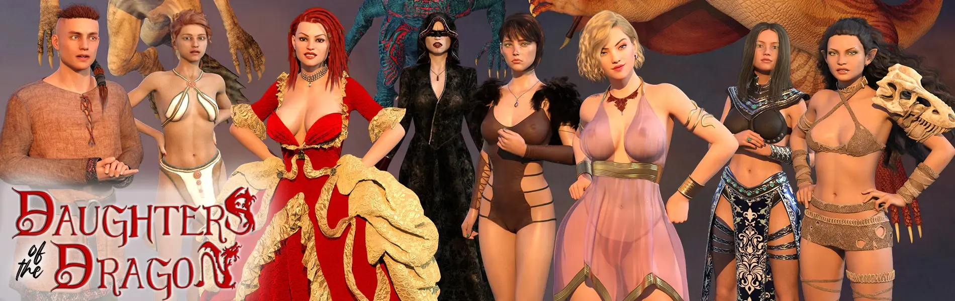 Daughters of the Dragon cover 0.241 – Ren'Py adult game by Lewd Raccoon Games free download