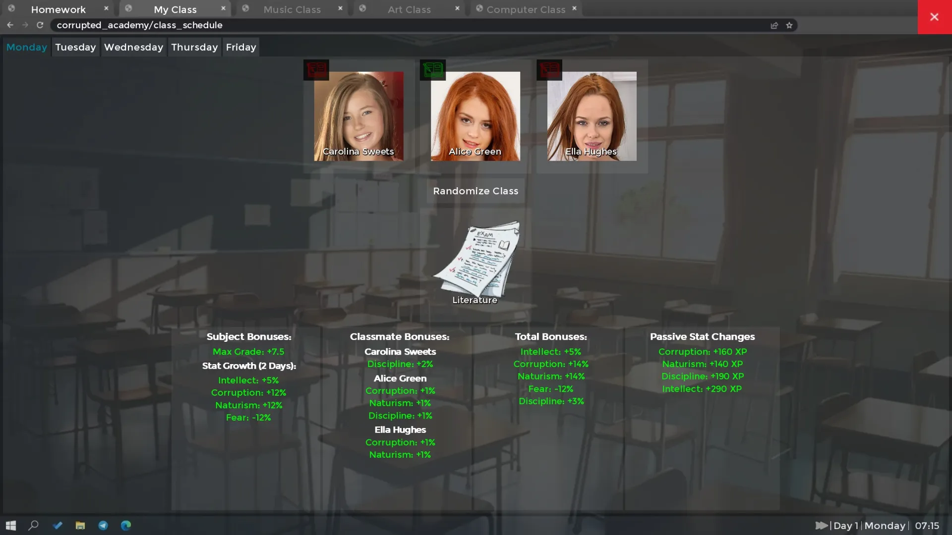 Corrupted Academy gameplay screenshot 4 (Ren'Py adult game) by HeX – free download