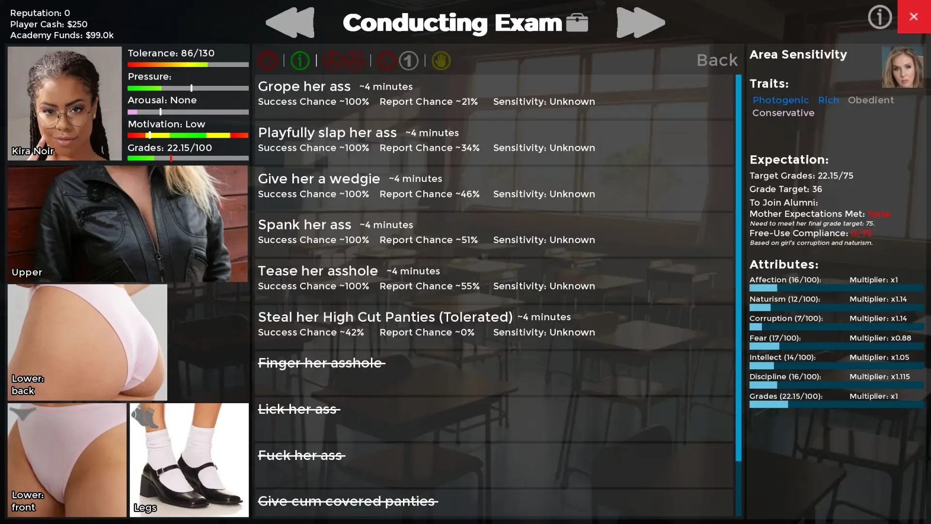 Corrupted Academy gameplay screenshot 7 (Ren'Py adult game) by HeX – free download