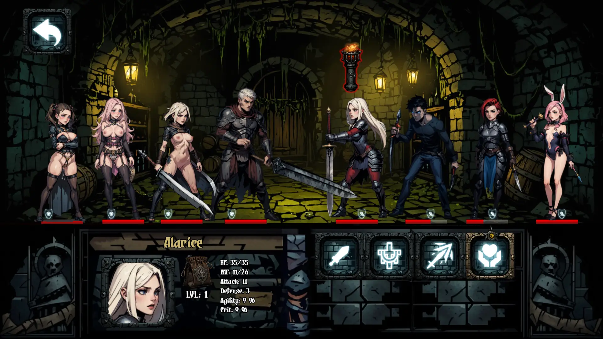 Forbidden Dungeon gameplay screenshot 1 (Ren'Py adult game) by Dark Forge Studios – free download