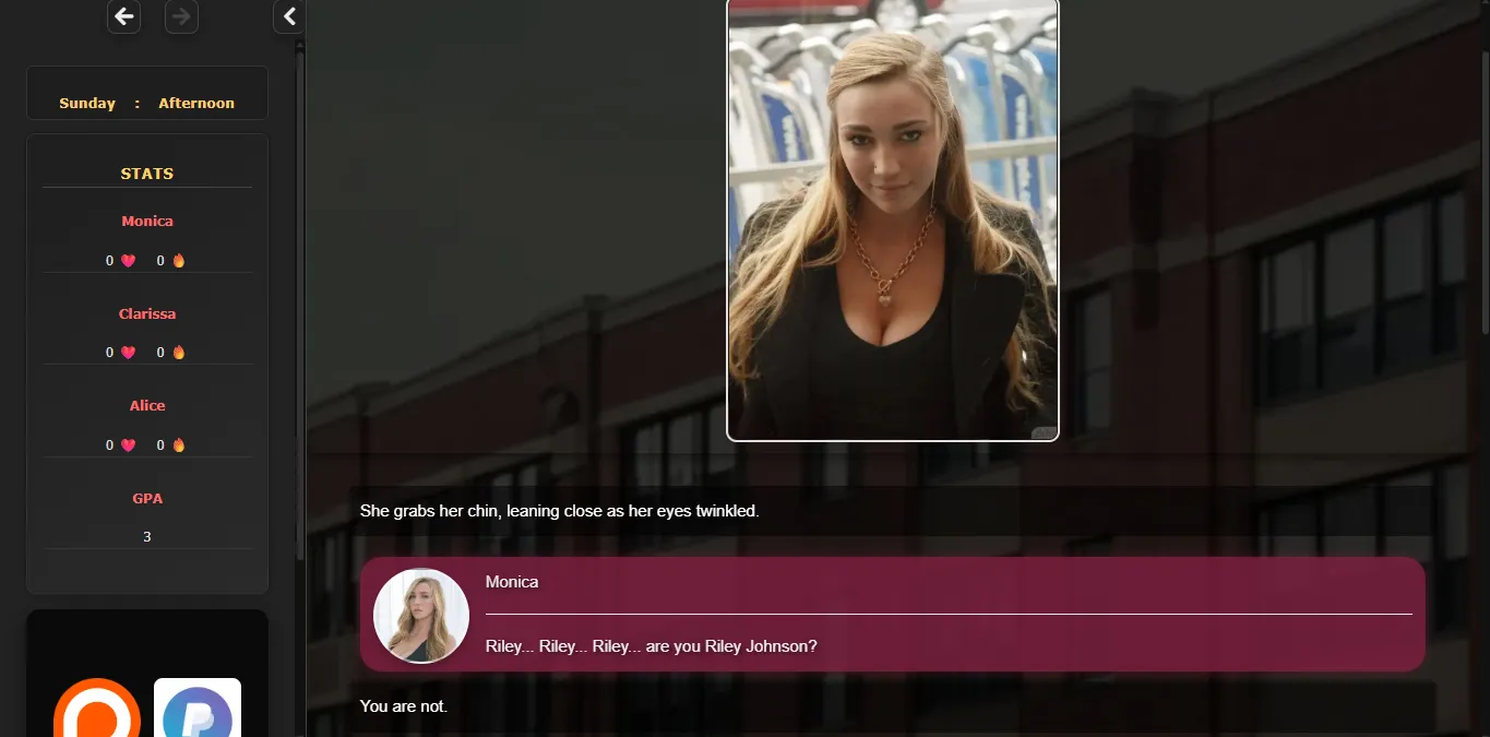 The Dormroom Conundrum gameplay screenshot 1 (HTML adult game) by AnonDux – free download