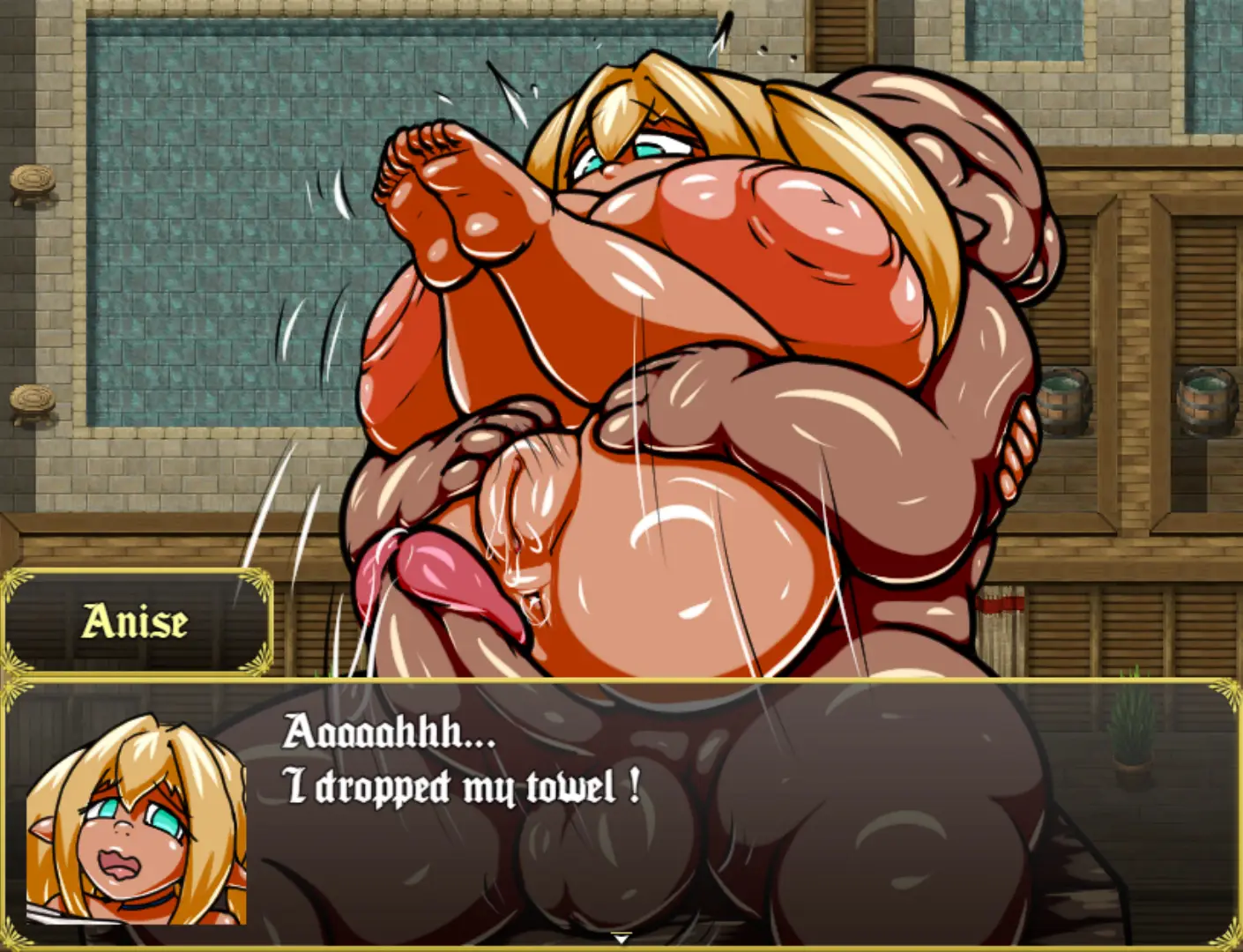 NTR Elf : Welcome to Lewdburg gameplay screenshot 2 (RPGM adult game) by Screwthename Suscribestar – free download