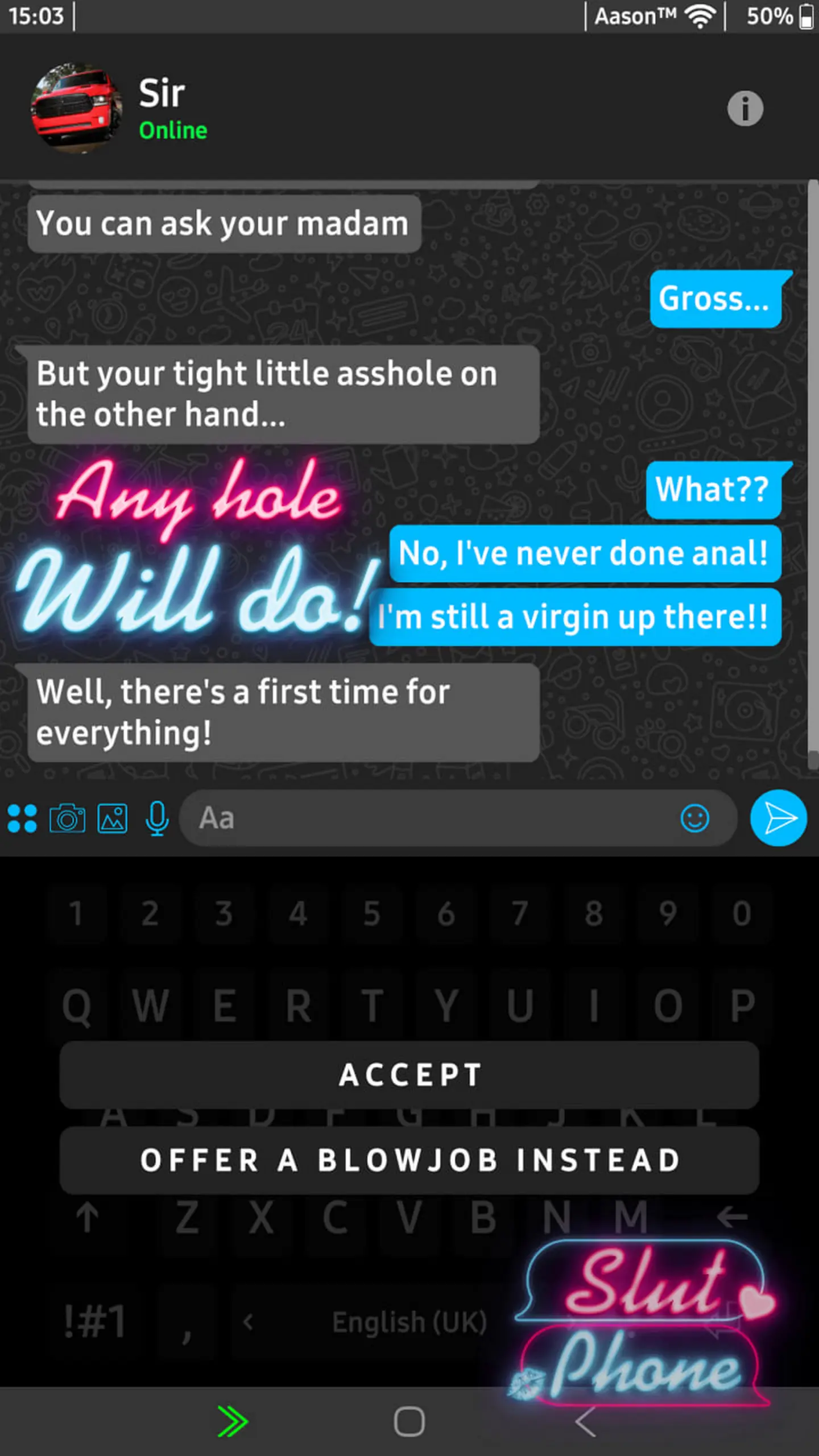 Slut Phone gameplay screenshot 4 (Unity adult game) by Aason – free download