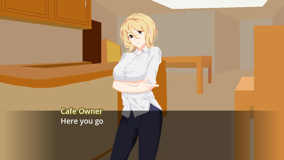 Midnight Fitness Club: Cafe Owner gameplay screenshot 1 (Godot adult game) by Risukii – free download