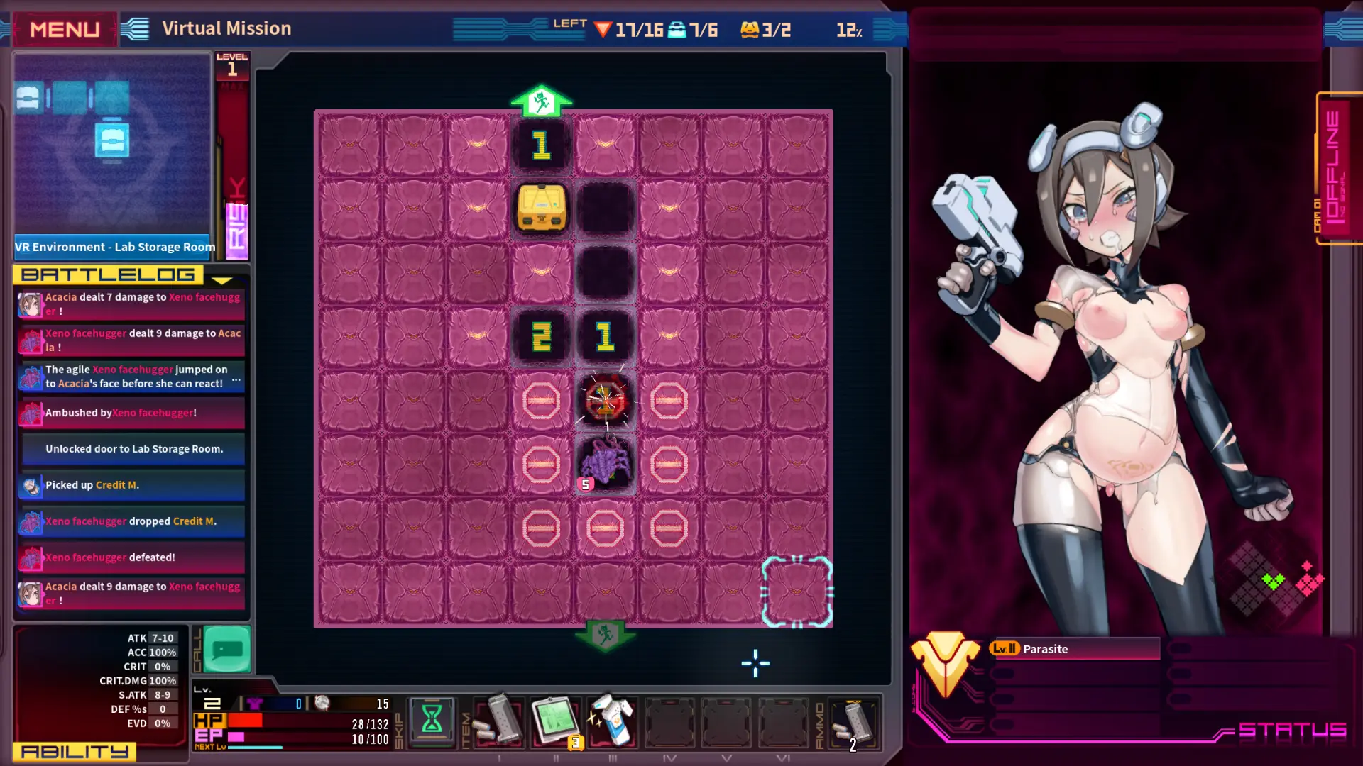 Lab Sweeper EVOL: Acacia’s Extreme Environment Survey gameplay screenshot 3 (Godot adult game) by MHR Lab – free download