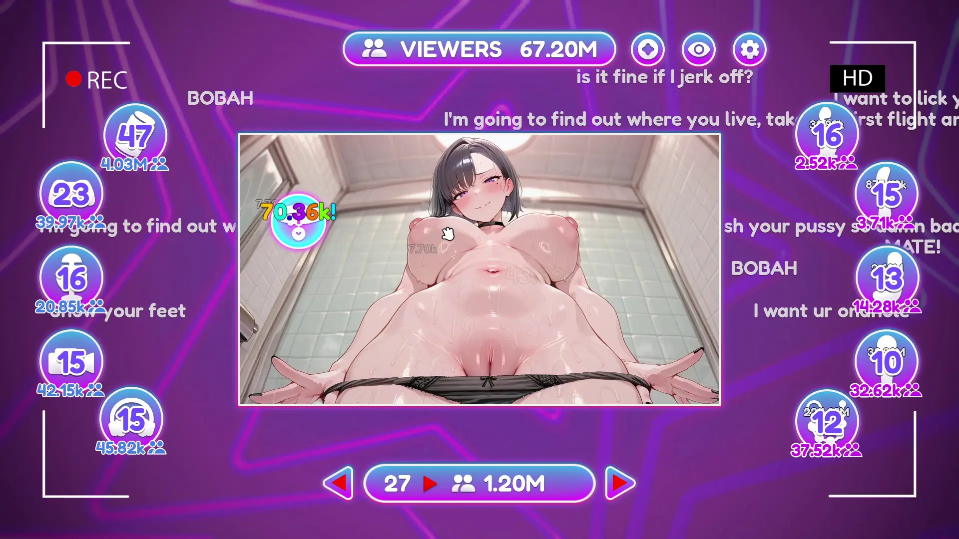 Clicker Complex: Vira’s Private Stream gameplay screenshot 10 (Godot adult game) by PrincessComplex Games – free download