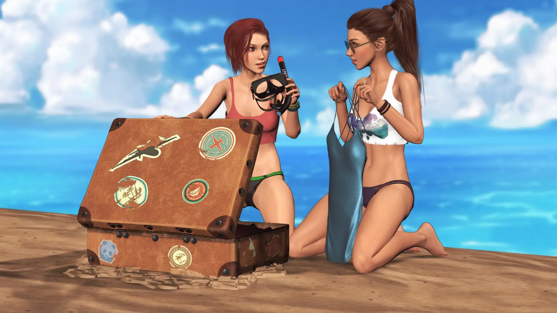 Almost Castaways gameplay screenshot 1 (Ren'Py adult game) by Pent Panda – free download