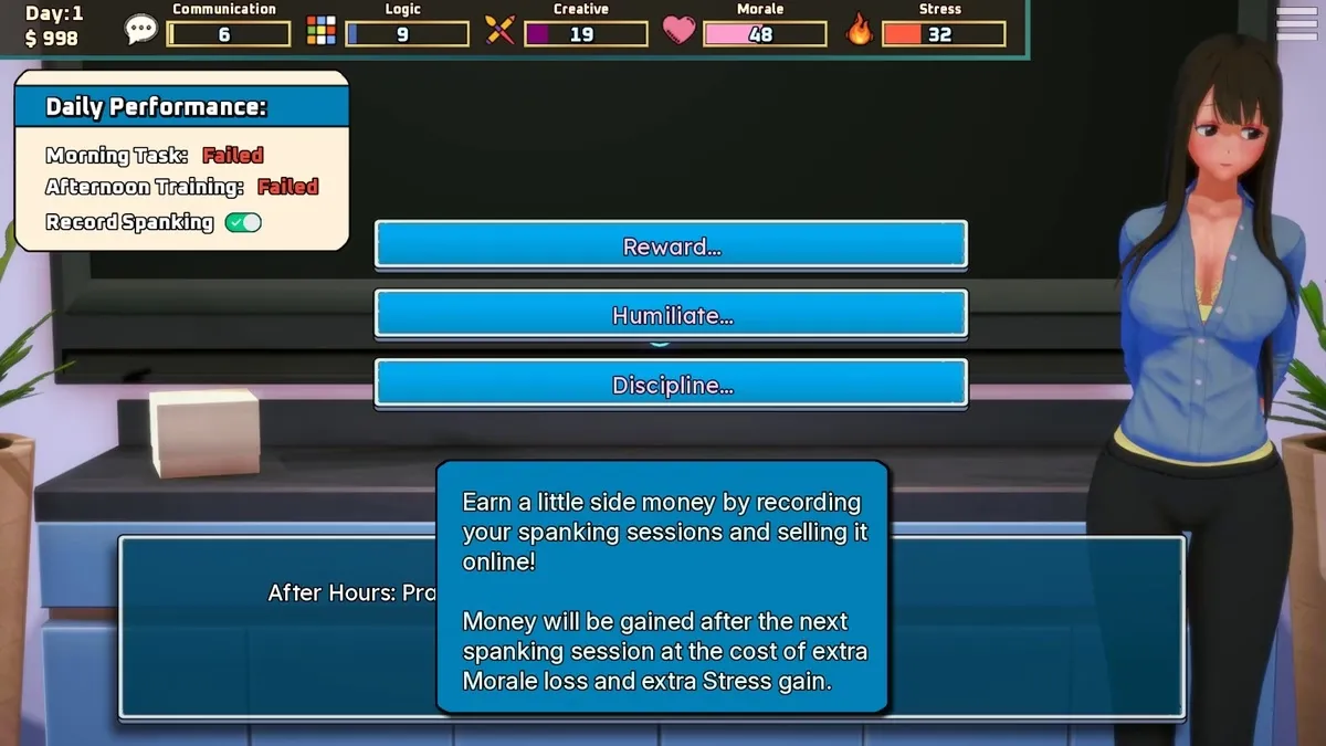 Mandatory Manager gameplay screenshot 3 (Ren'Py adult game) by Kana pixivFANBOX – free download
